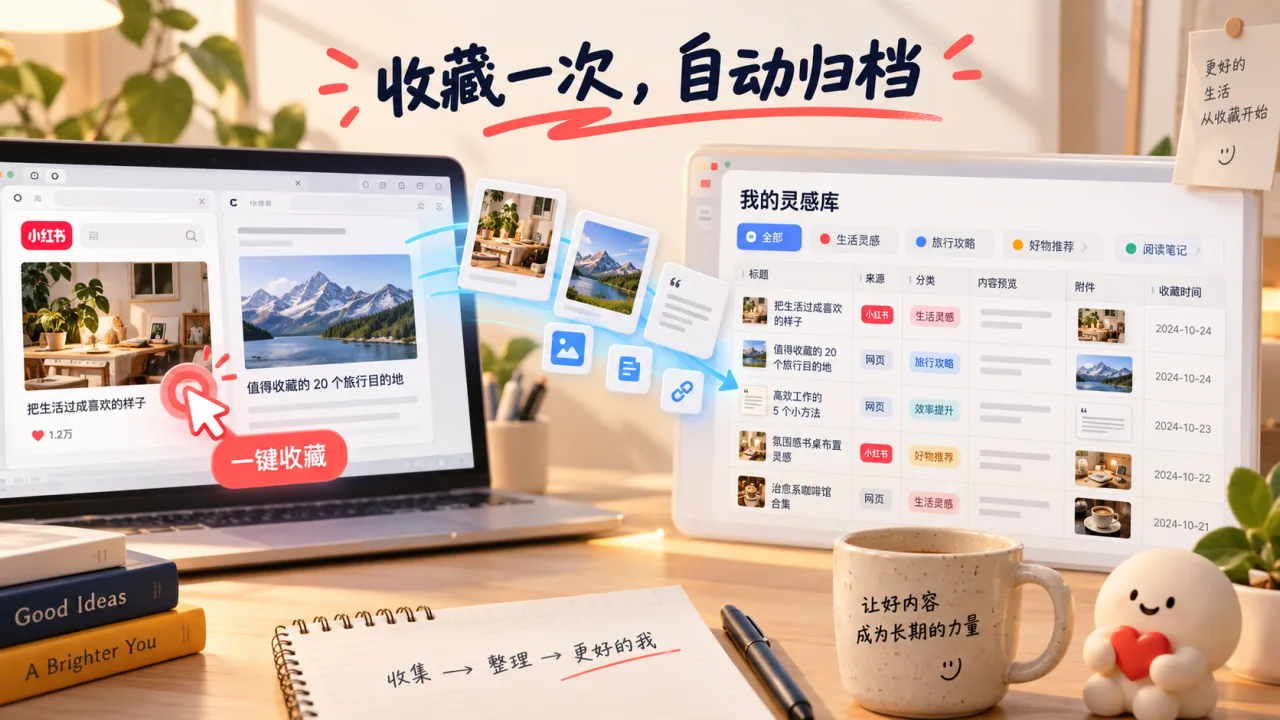 浏览器插件将网页内容自动归档到飞书多维表格