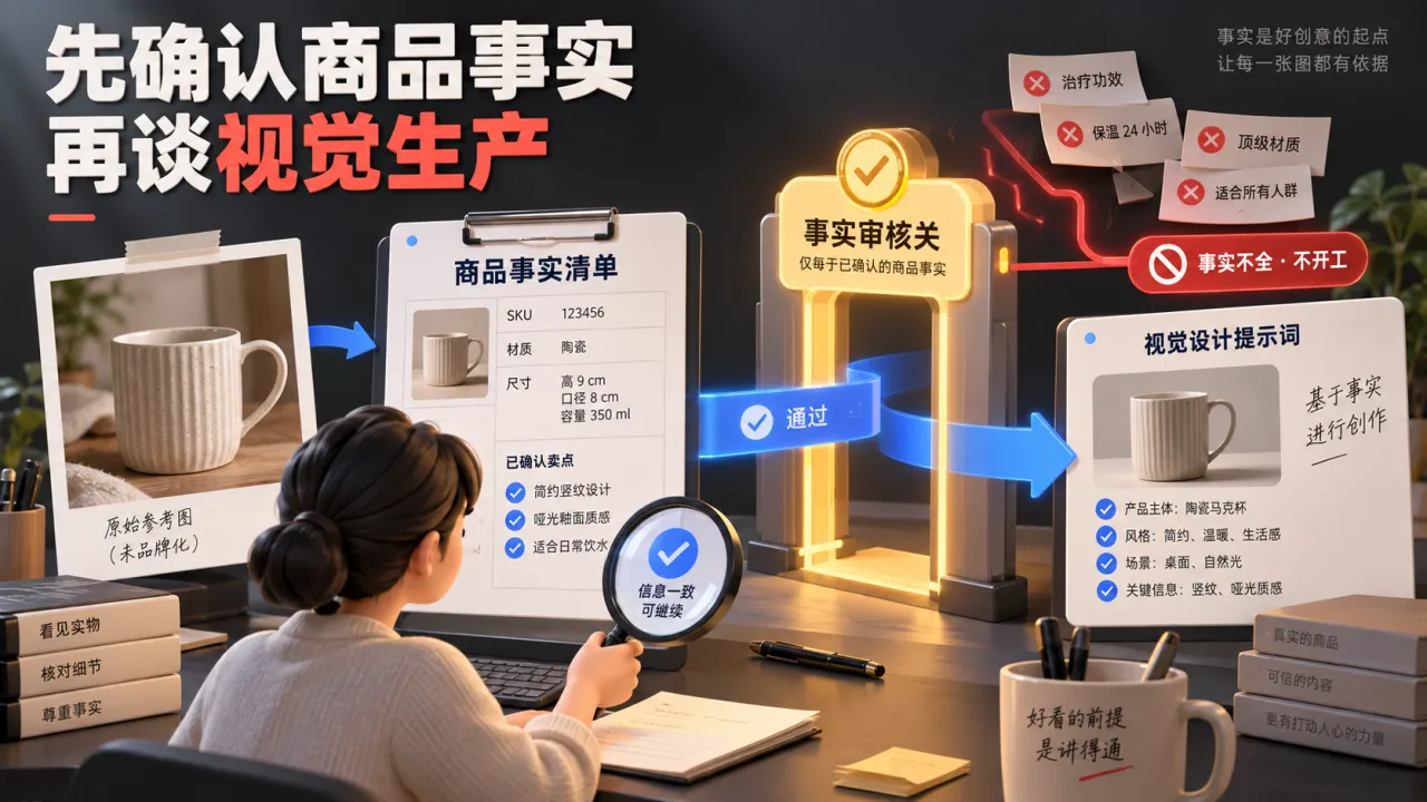 先确认商品事实，再开始视觉生产