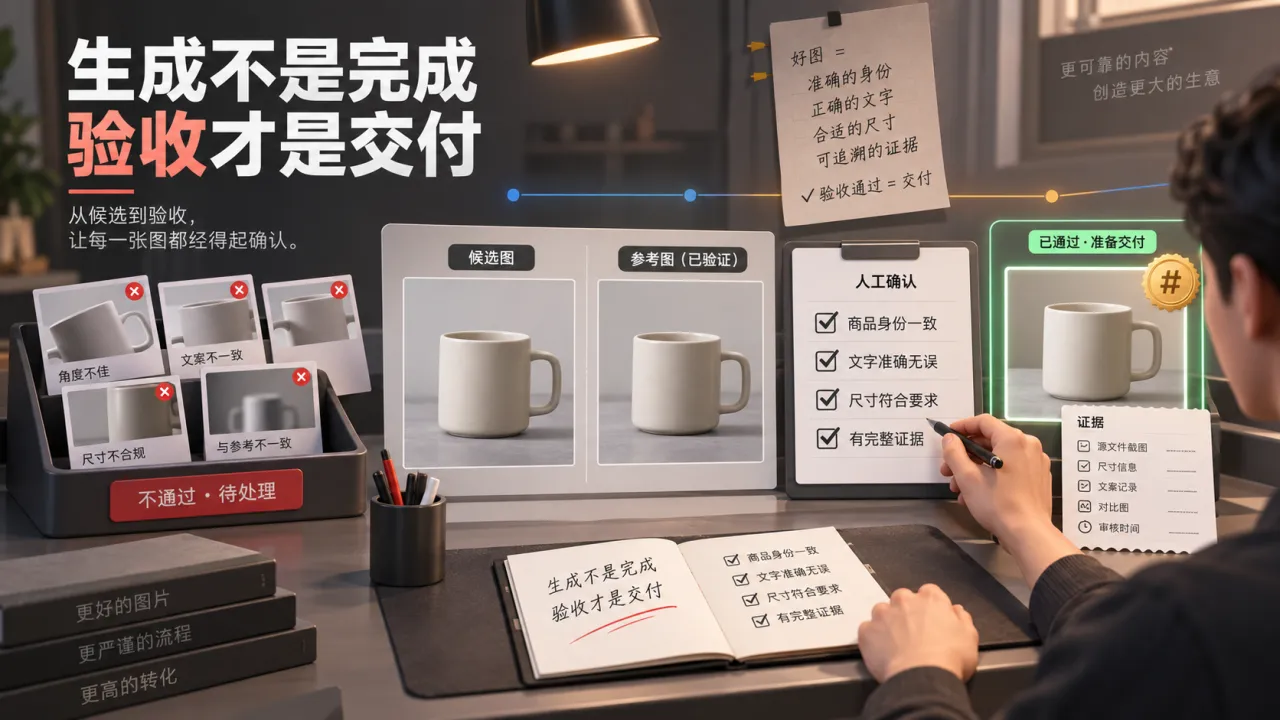 生成候选不是完成，人工验收才是交付