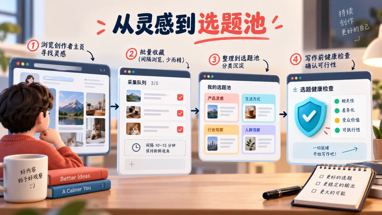 从灵感浏览到选题池